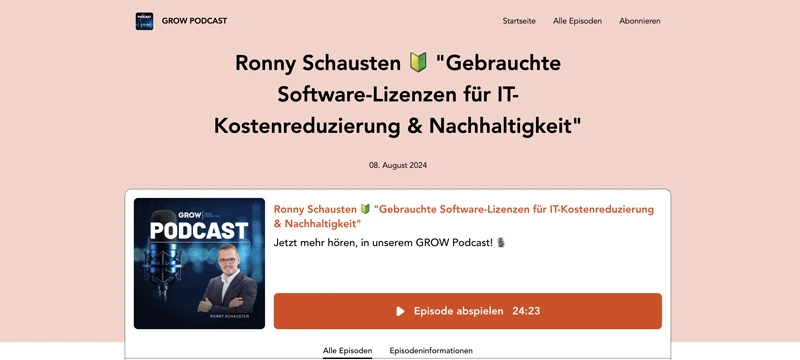 Unser CEO Ronny Schausten zu Gast im Podcast von “The Grow”