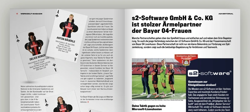 s2-Software ist neuer Ärmelpartner der Bayer 04-Frauen